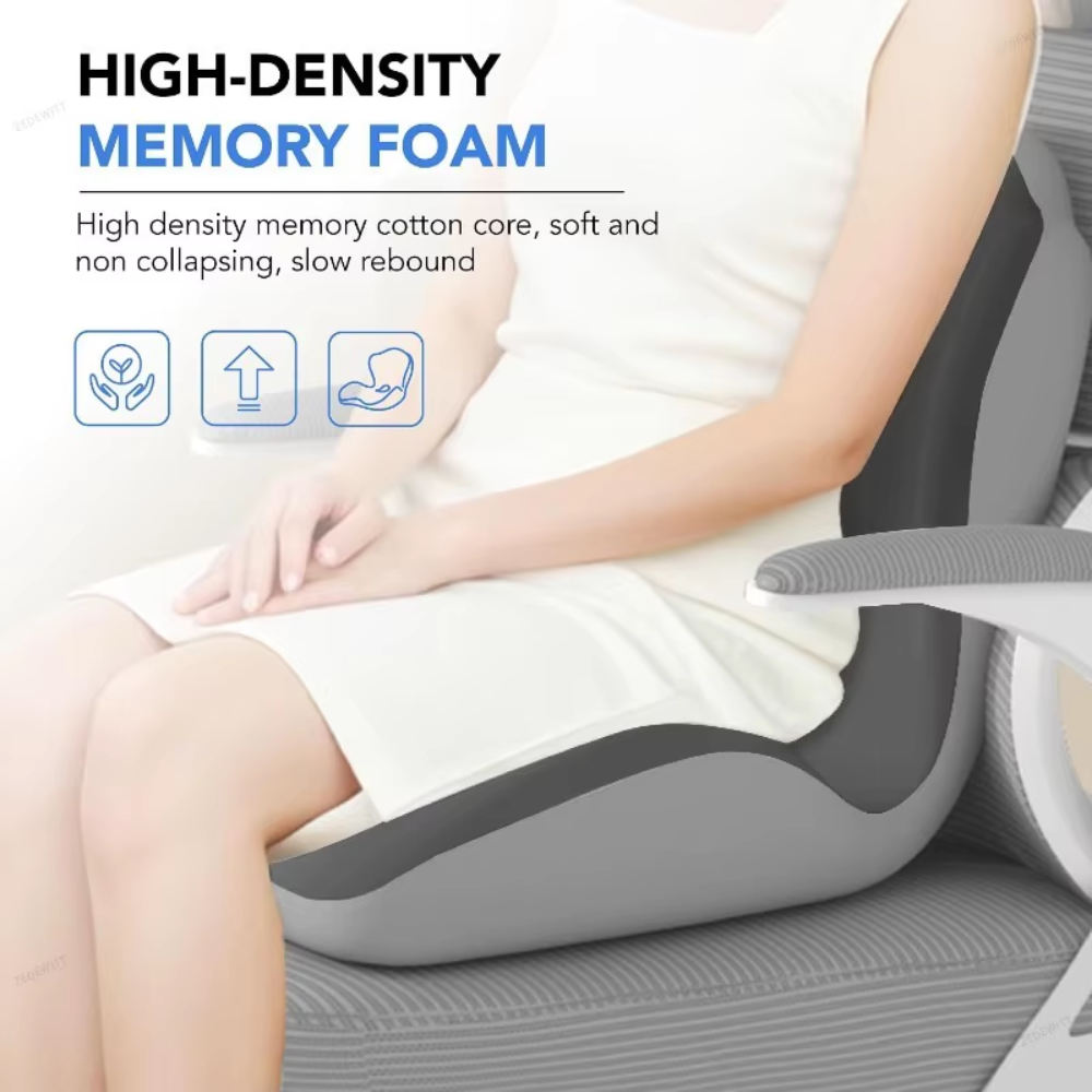 Memory Foam Seat Cushion & Lumbar Support Pillow