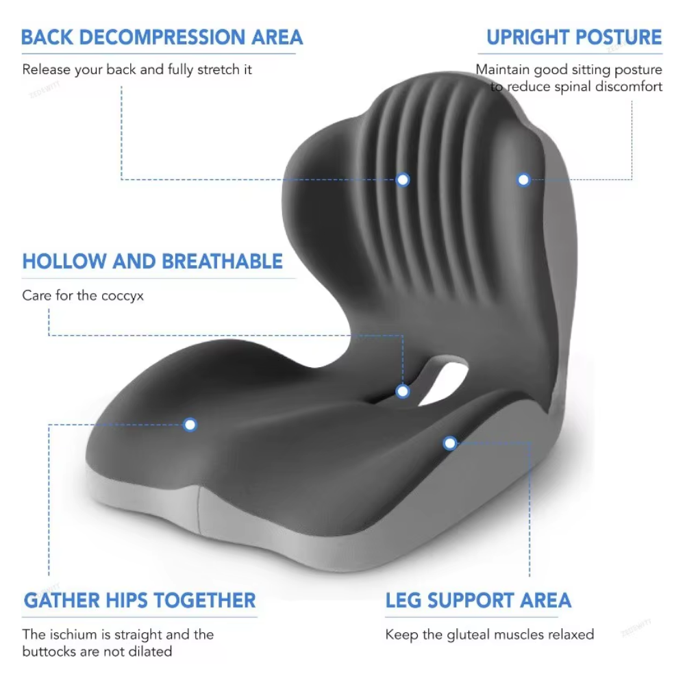 Memory Foam Seat Cushion & Lumbar Support Pillow