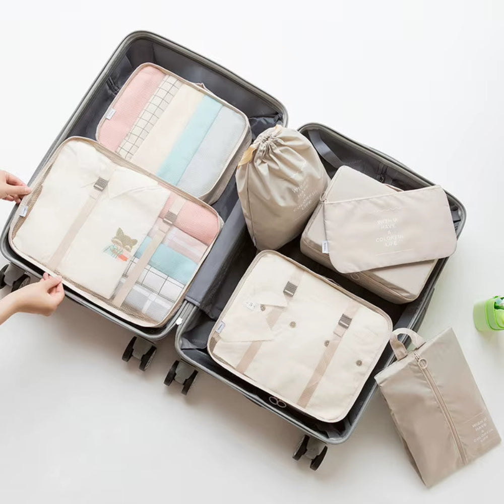 7-Piece Travel Storage Bag Portable Luggage Storage Tool for Business Trips Large Capacity Clothing and Toiletries Storage Bag