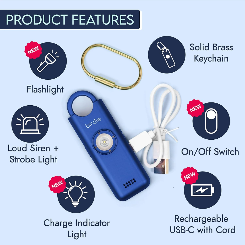 Rechargeable Personal Safety Alarm with Siren