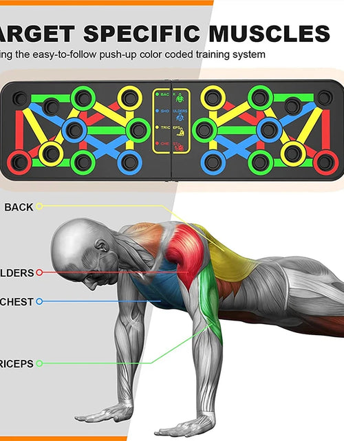 Load image into Gallery viewer, Folding Push-Up Board Chest Expansion Adult Multi-Mode Adjustable with Chest Abdomen Back Partition Core Muscle Exerciser
