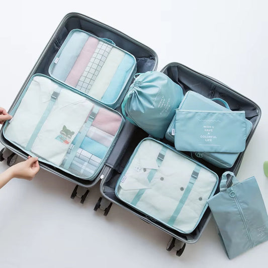 7-Piece Travel Storage Bag Portable Luggage Storage Tool for Business Trips Large Capacity Clothing and Toiletries Storage Bag