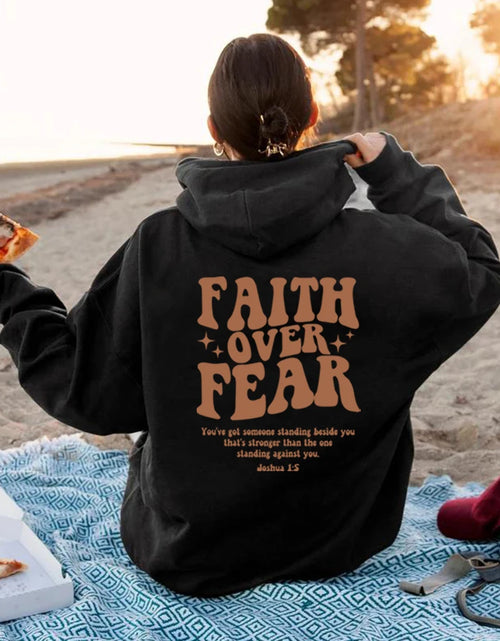 Load image into Gallery viewer, Faith over Fear Hoodie Christian Sweatshirt Trendy Faith Shirt Cute Religious Hooded Preppy Women Christian Sweater Hoodies
