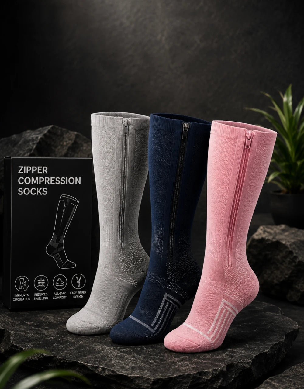 Zipper Compression Socks