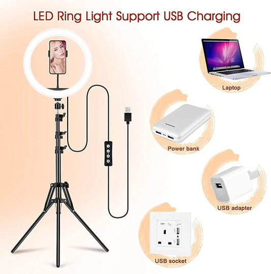 2-Pack LED Video Light Kit, Remote Control Dimmable USB LED Continuous Light Photography Light with Tripods, 9 Color Filters and 10 Brightness Level for Video Recording, Game Streaming, Youtube