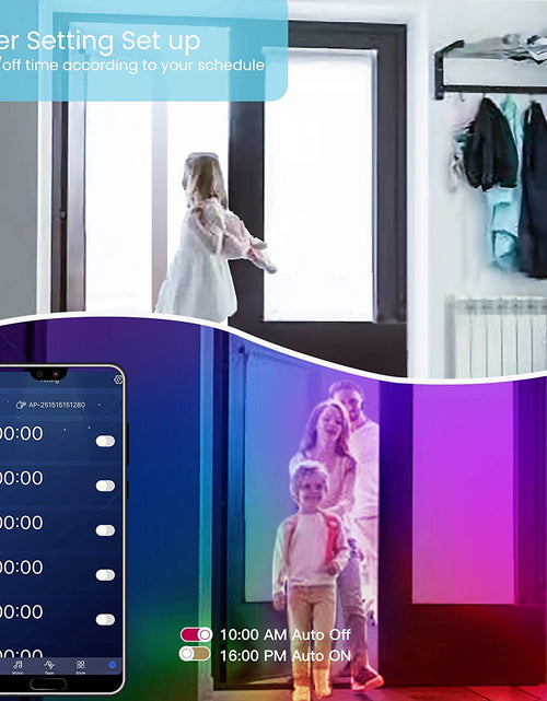 Load image into Gallery viewer, 50 FT Long LED Strip Lights,  Bluetooth LED Lights for Bedroom, Color Changing Light Strip with Music Sync, Smart Lights Controlled via Phone APP and IR Remote.
