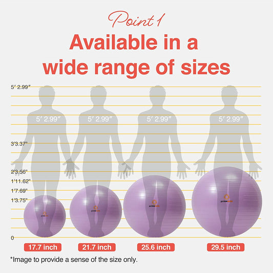 Exercise Ball for Balance Stability Fitness Workout Yoga Pilates at Home Office & Gym with Inflator Pump
